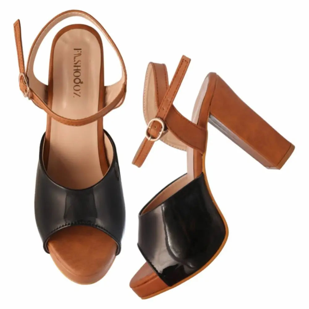 Trendy Stylish Synthetic Leather Heels for Women