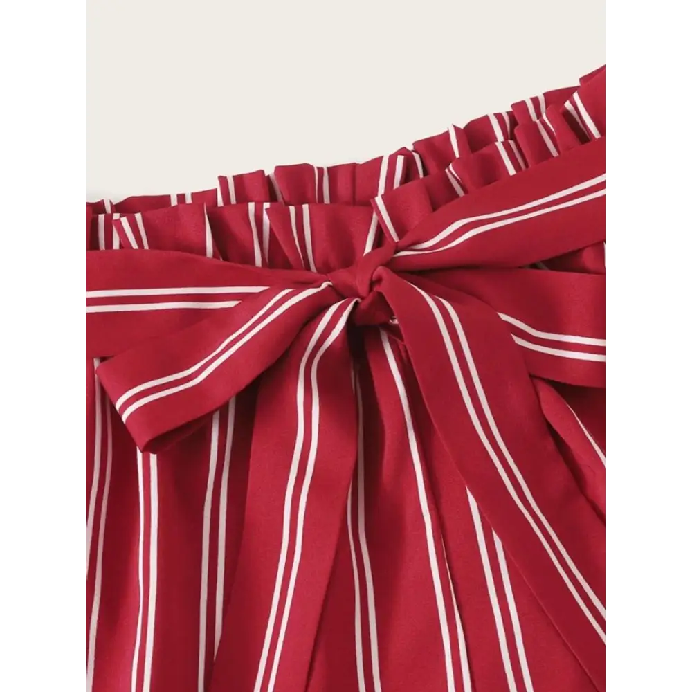 Trendy Women Red Stripe Short