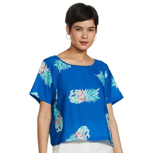 United Colors of Benetton Women's Body Blouse Top (Blue)