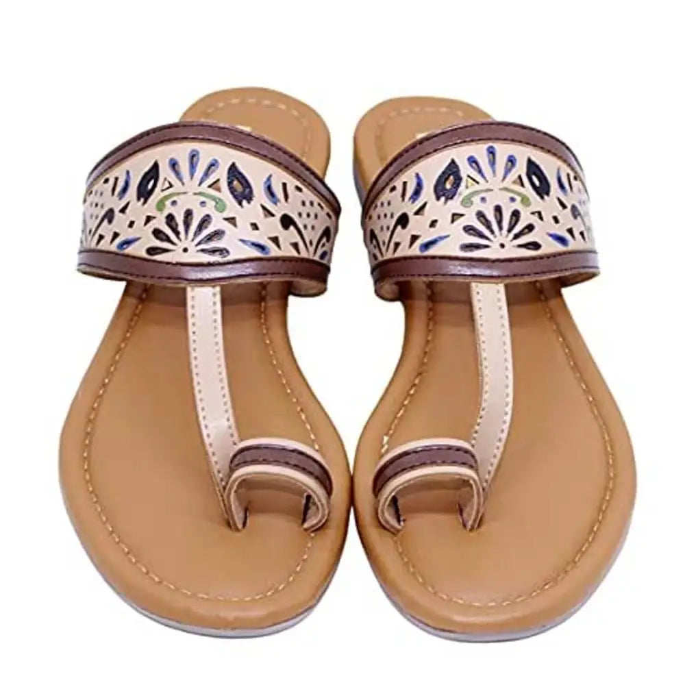 W Liberty Women s PU Artificial Leather Kolhapuri Flats Sandal Sleepers