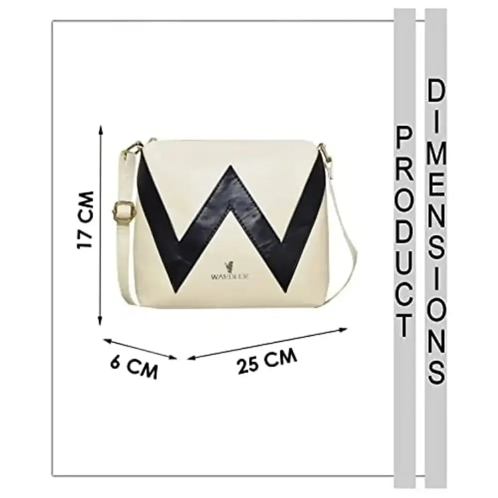 Warbler Sling Bag For Women's And Girl's |  Cream