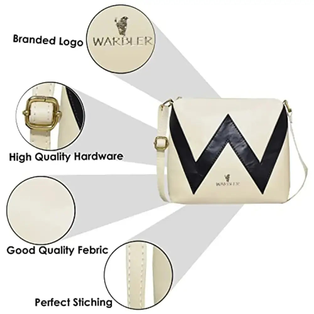 Warbler Sling Bag For Women's And Girl's |  Cream