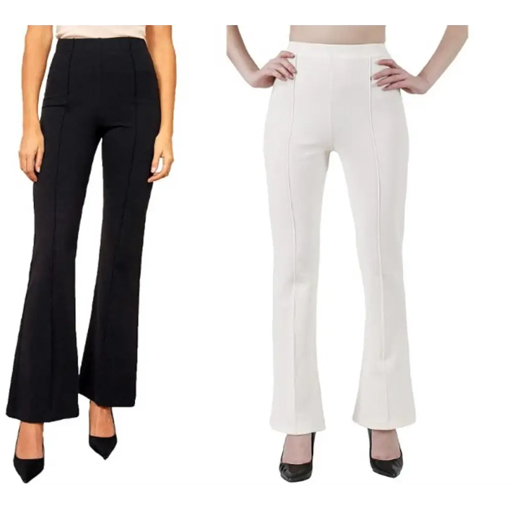 Women Trendy Bootcut Trousers Bellbottom Straight Trousers Pants Pack 
