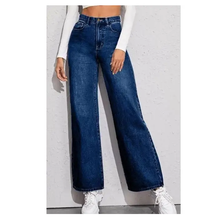 Women's Cotton Denim Straight Flared Jeans