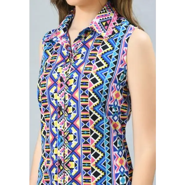 Women's Crepe Tribal Print Short Dress