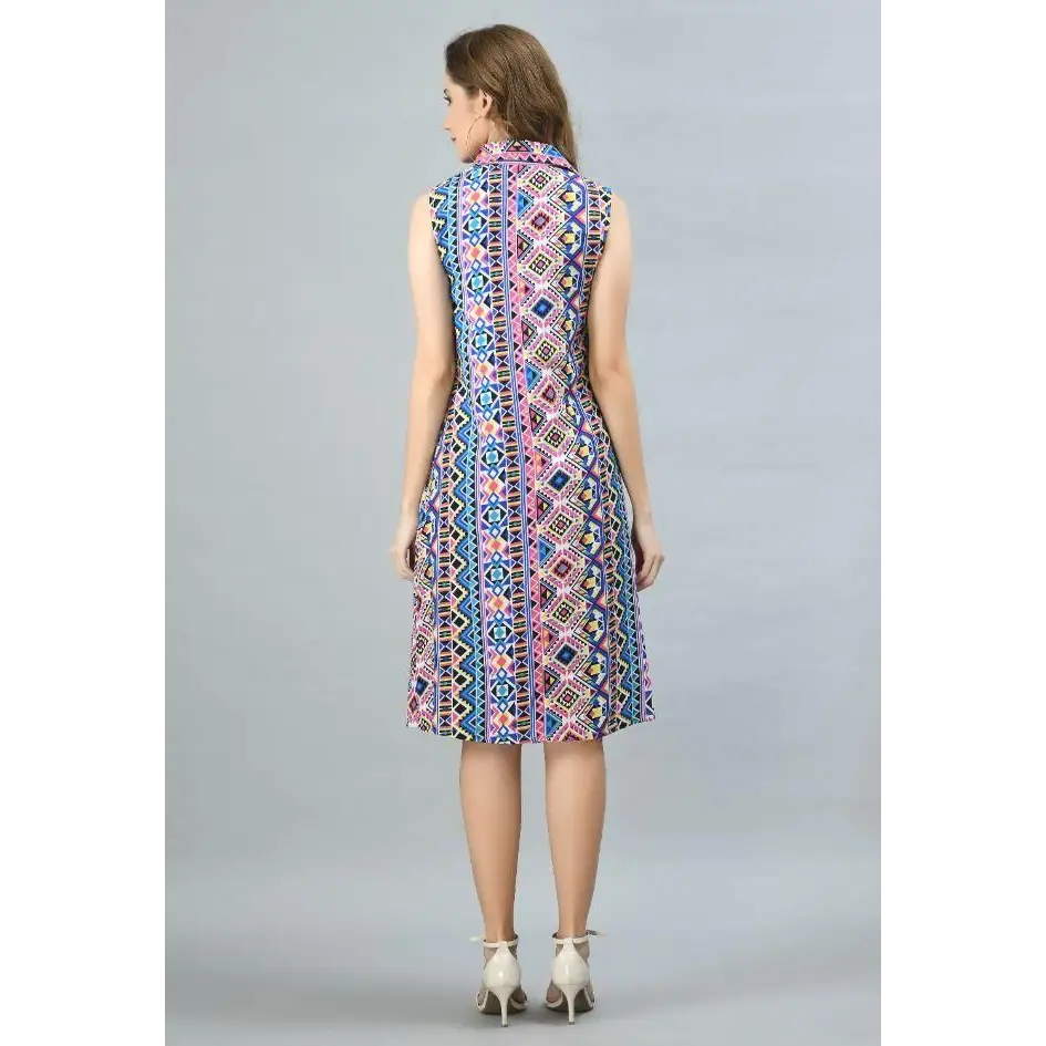 Women's Crepe Tribal Print Short Dress