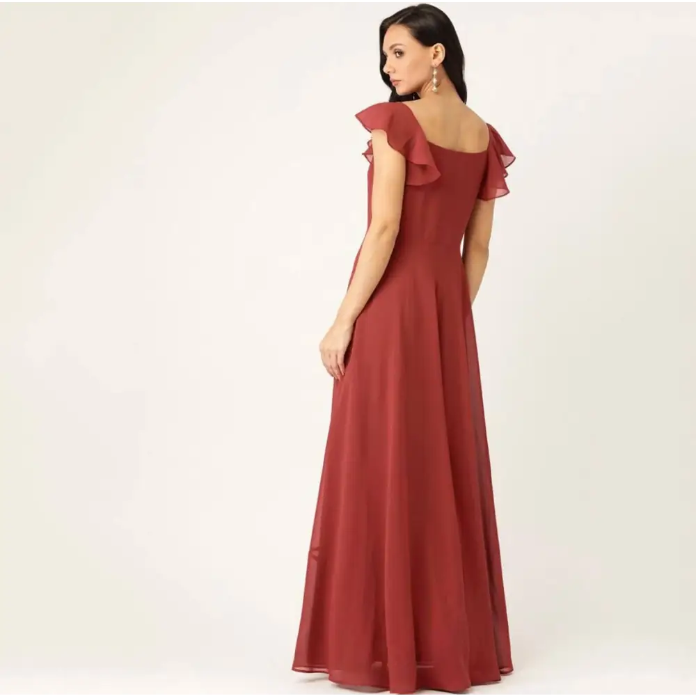 Women's Georgette Solid Flared Gown