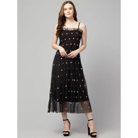 Women’s Net Embroidered Drop Waist Dress - XS