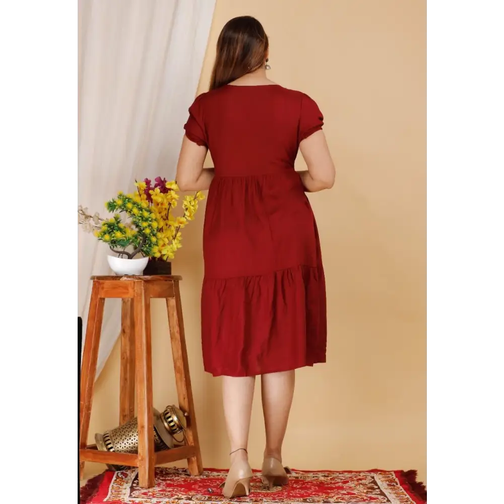 Women's Solid Rayon Dress