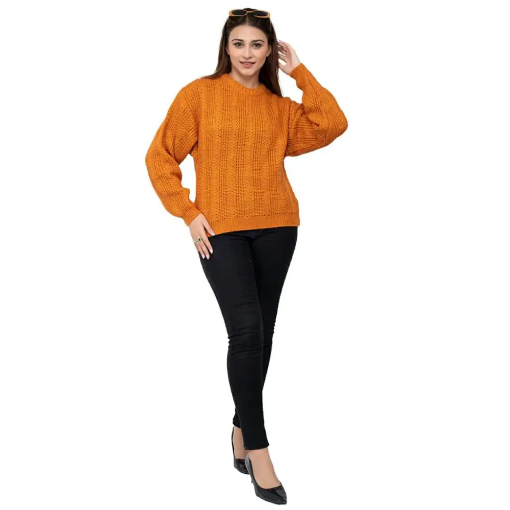 Women's Woolen Solid Full Sleeves Cardigan