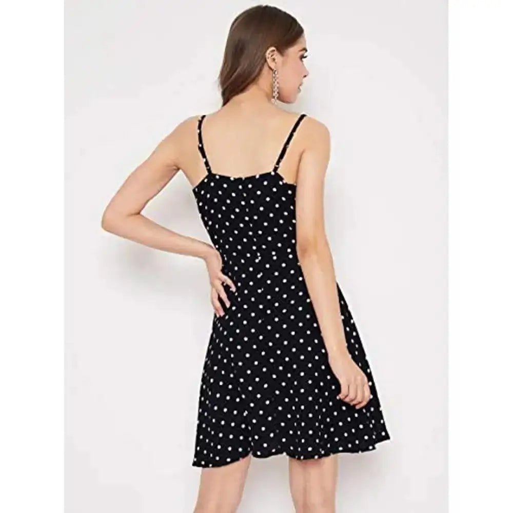 Womenster Women's Polka Dot Wrap A-Line Mini Dress