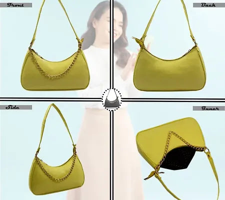 LATNIX Sling Bag for Women Stylish Trendy, Crossbody Bags for Women (GREY) (YELLOW)