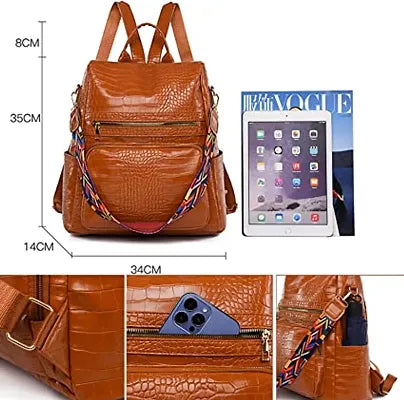 Women High Qulity PU Lather Multipurpose Backpack Handbag Purse, Travel Backpack Shoulder Bag for Ladies and Girls-BP1013